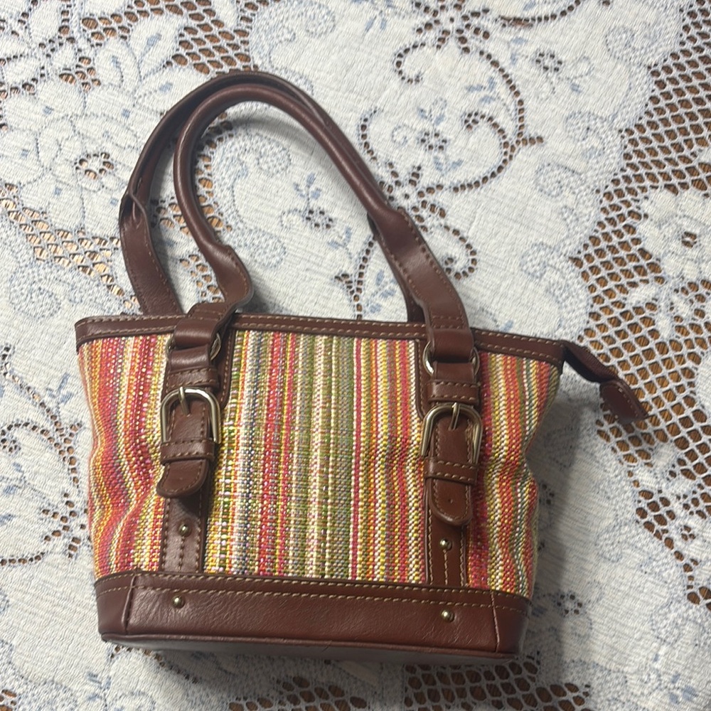 Etienne Aigner Brown Mini Bag with Leather Accents‎